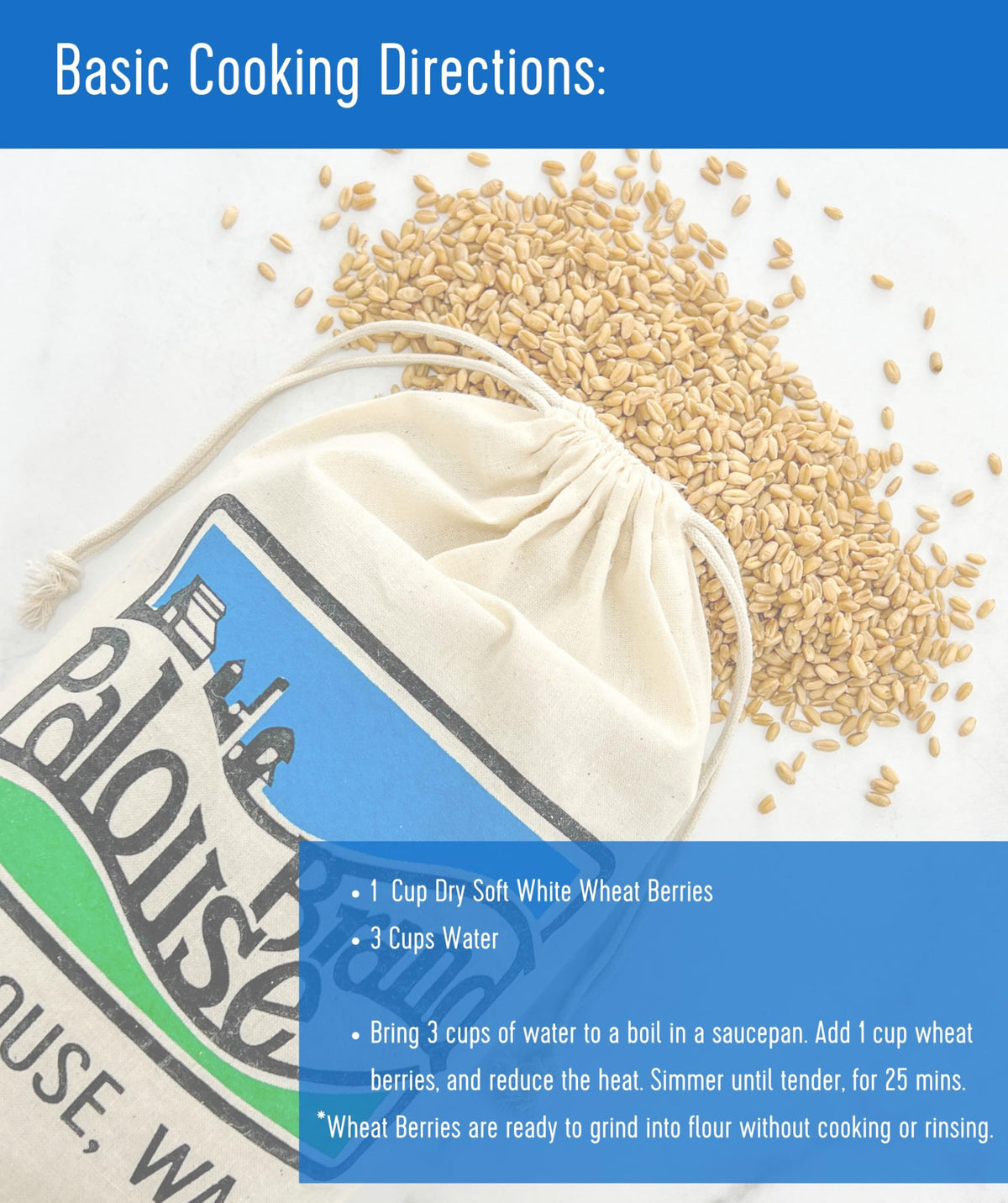 Soft White Wheat Berries 25 LBS Bulk Sproutable Non-GMO Kosher X30135