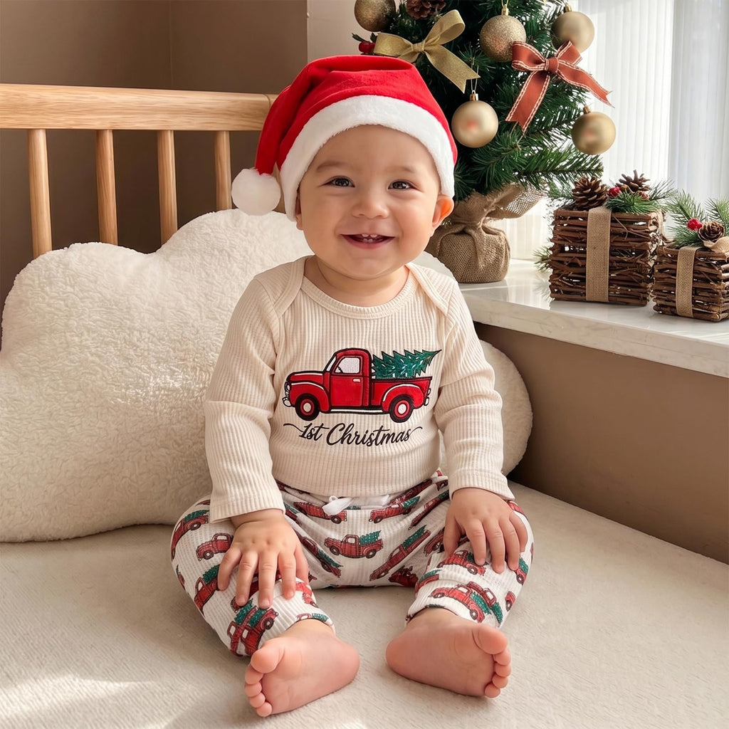 Christmas Baby Boy Outfit Romper Pants Hat U876312