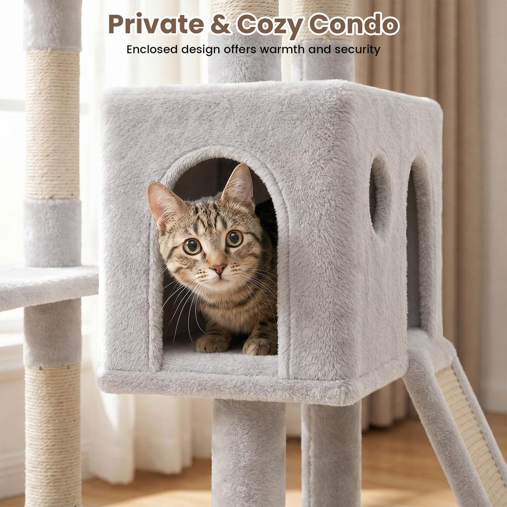 70 Inches Cat Tree with Ladder S663080