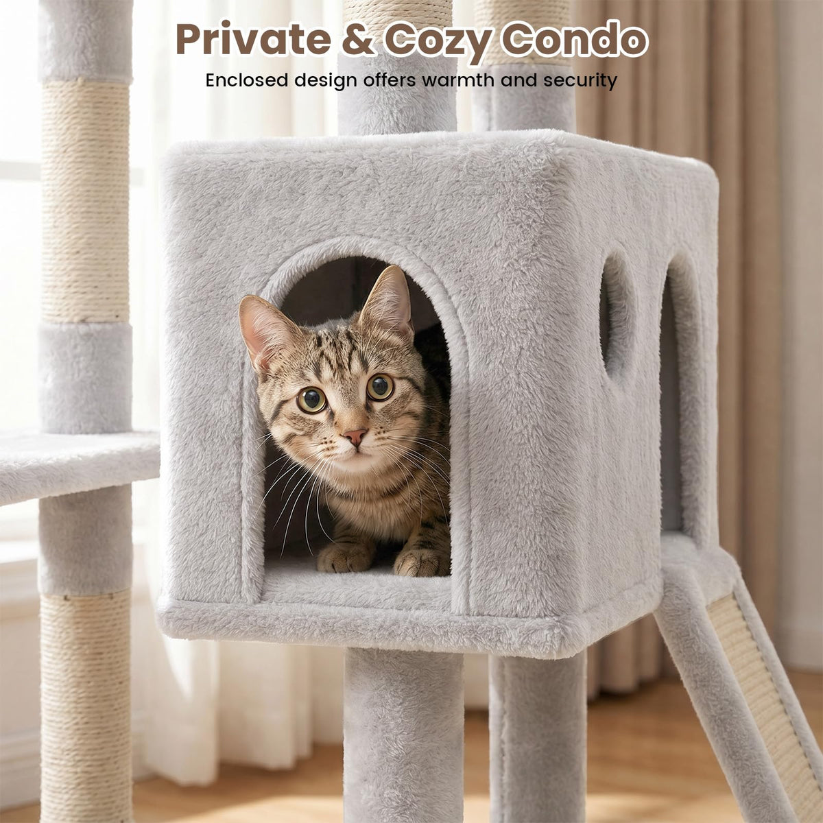 70 Inches Cat Tree with Ladder S663080