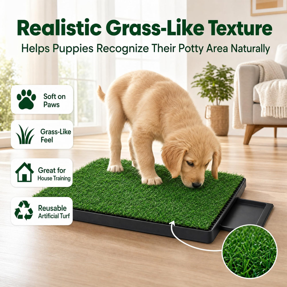Dog Potty Grass Pads, 2 Pack, 25 x 20 in Turf X7990