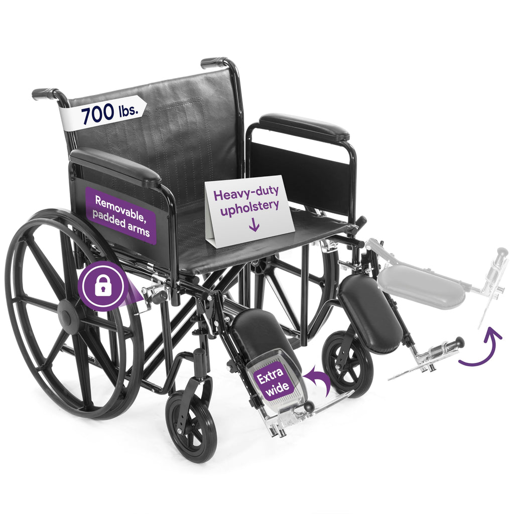 Heavy Duty Bariatric Wheelchair 500lb 26” Seat Width R2940
