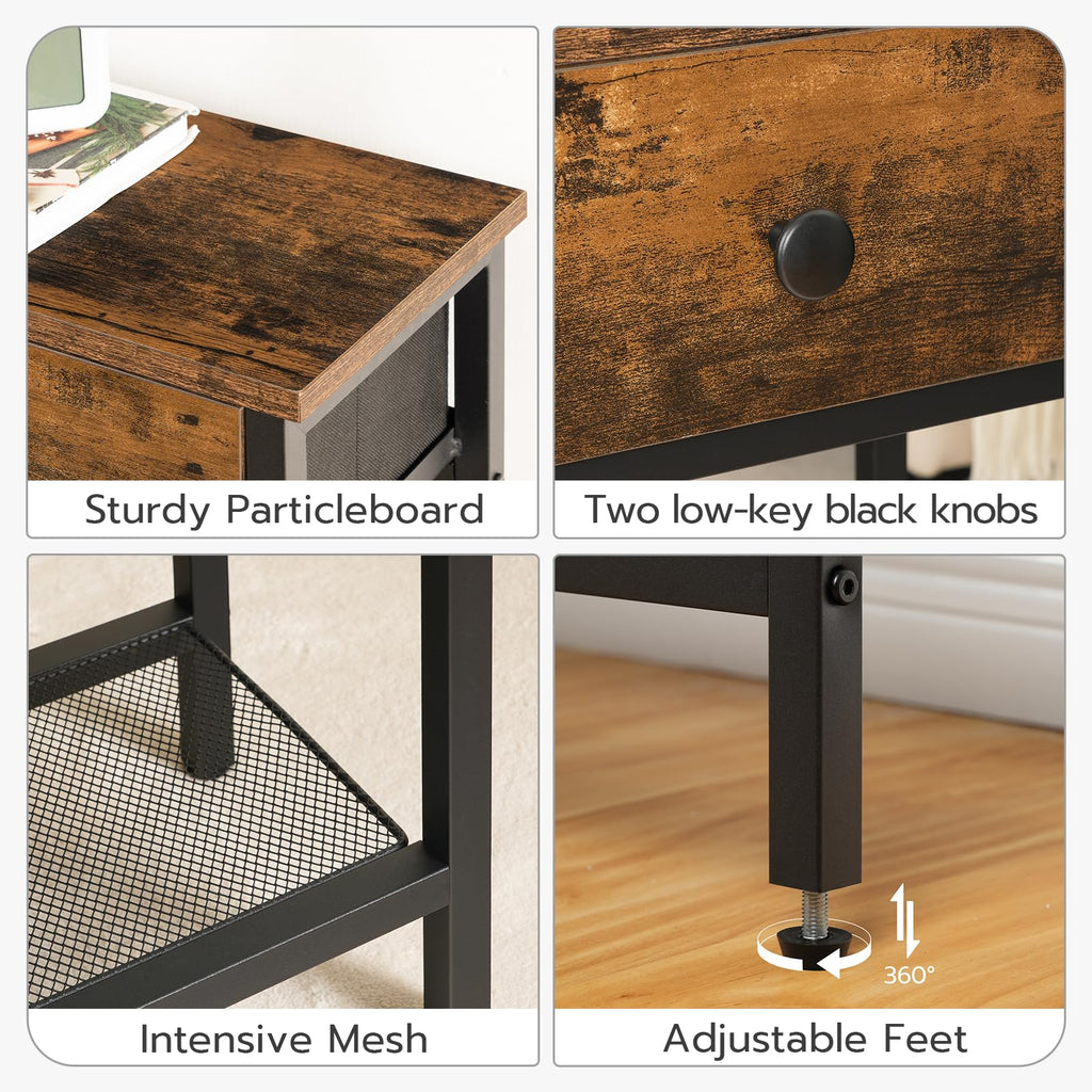 29.5" Narrow Console Table with 2 Fabric Drawers T724