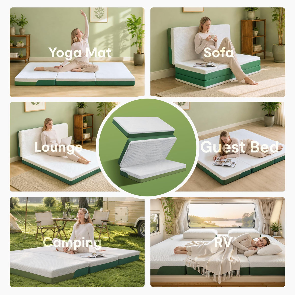 Tri-Fold Mattress Full 6 Inch Memory Foam I814409