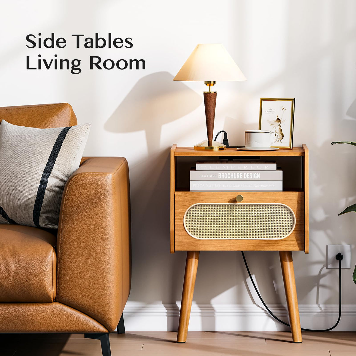 Mid Century Modern Nightstand Set of 2 A491275