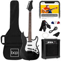 39in Full Size Beginner Electric Guitar Starter Kit with Case, Amp, Strings, Pick - Jet Black C651187
