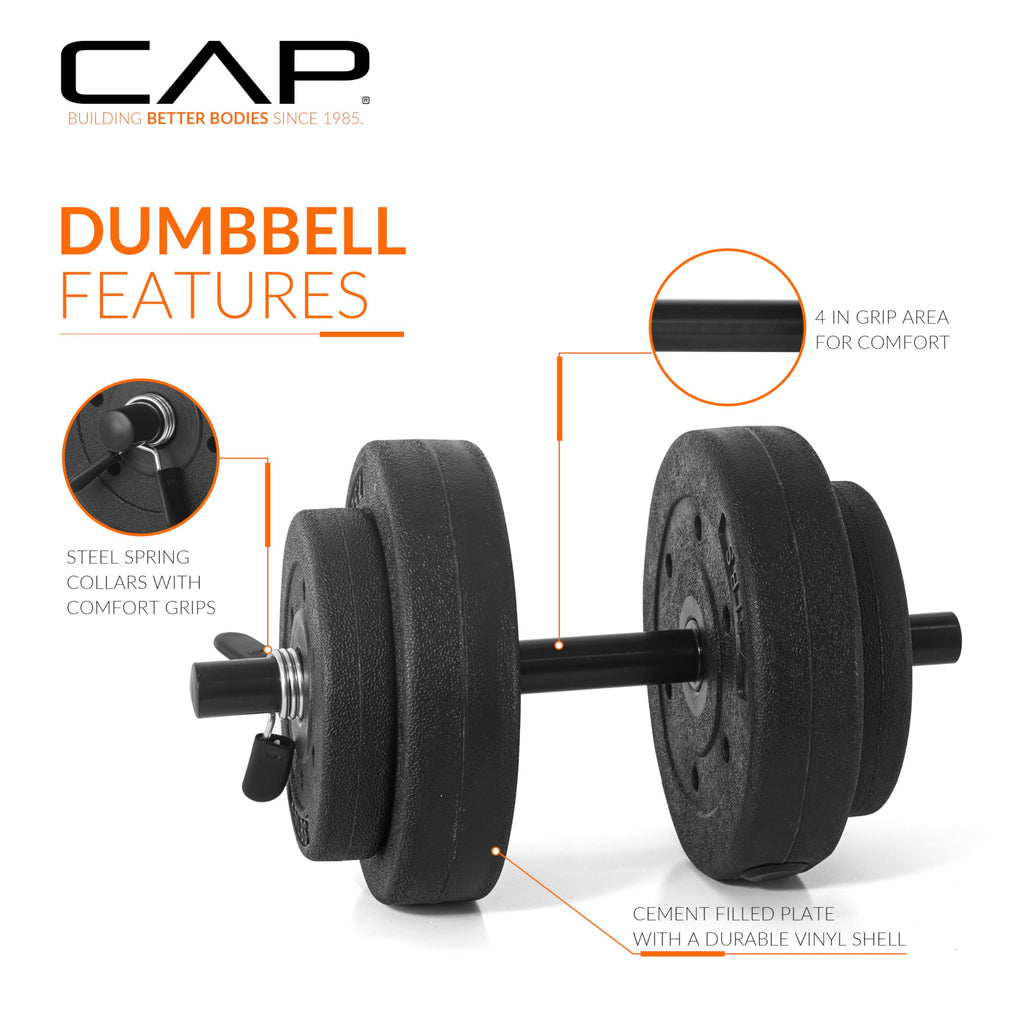 40 LB Adjustable Cement Dumbbell Set Q784124