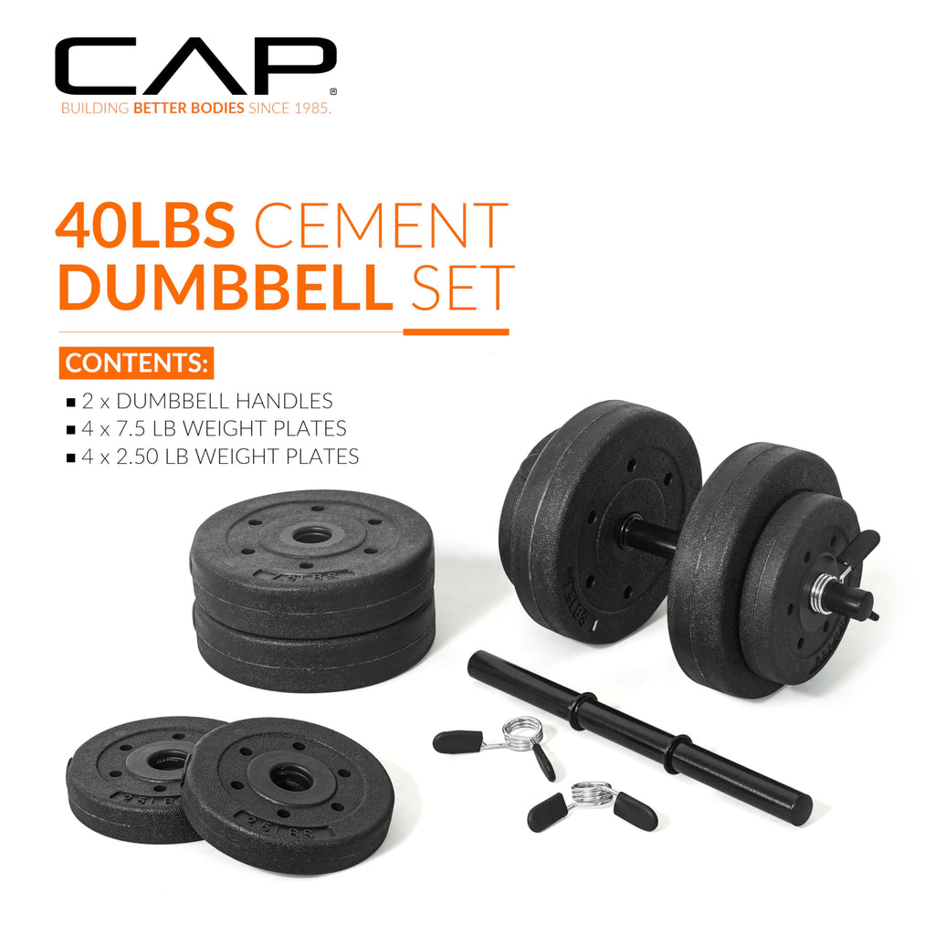 40 LB Adjustable Cement Dumbbell Set Q784124