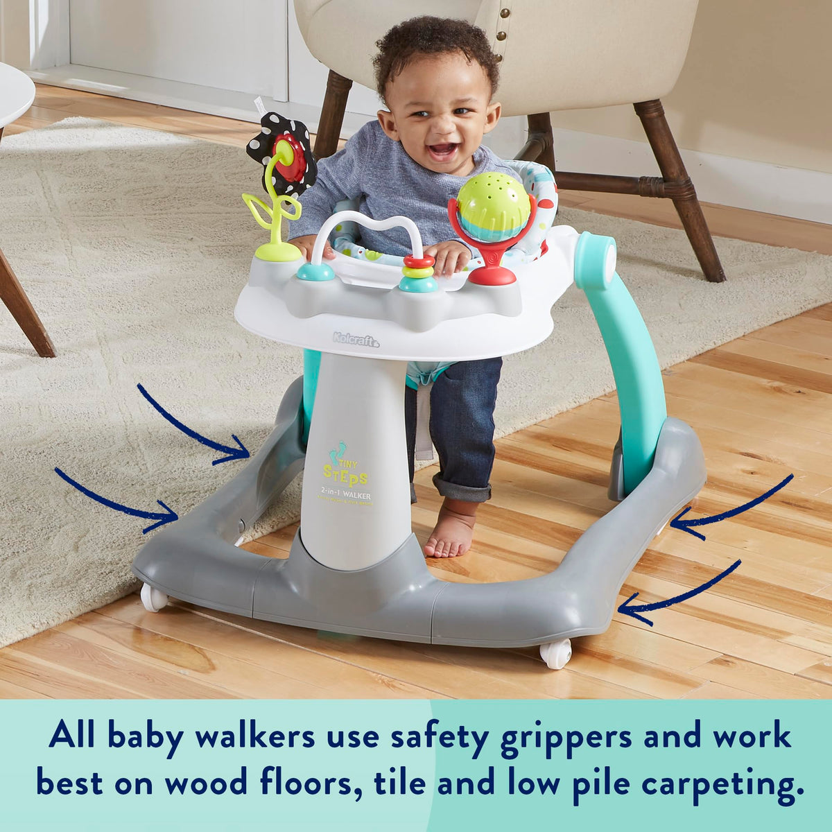 Foldable Adjustable Baby Walker with Wheels Q6958