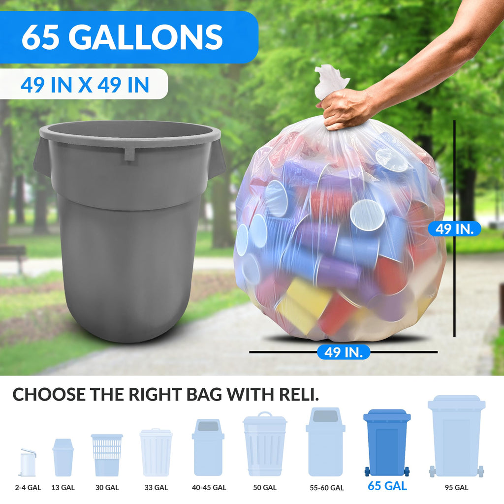65 Gallon Heavy Duty Trash Bags N4821