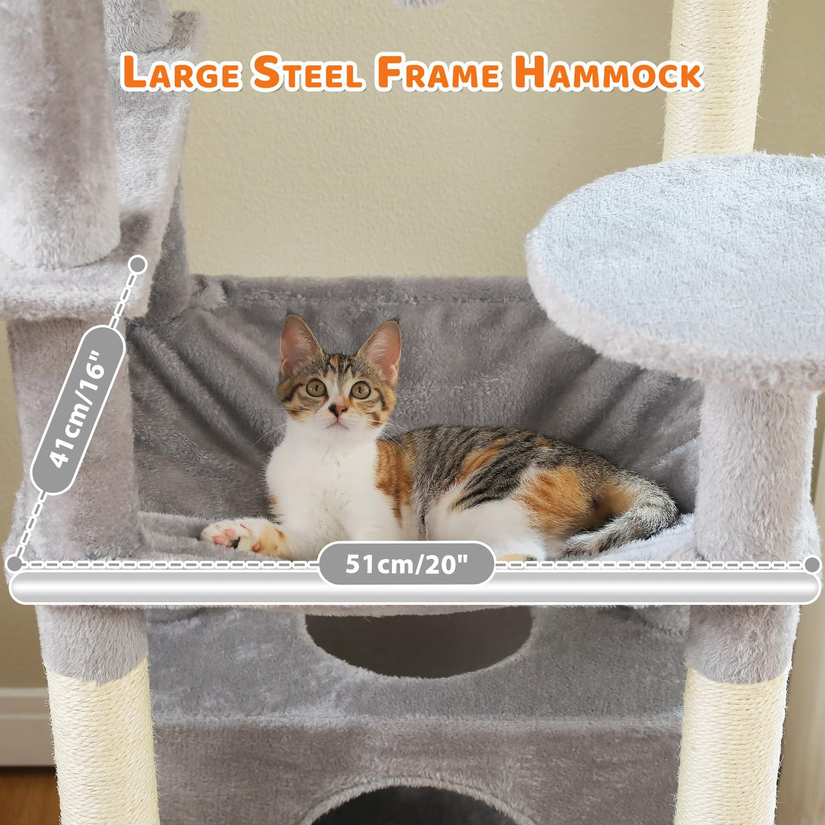 72" Cat Tree with Hammock & Condos O2875