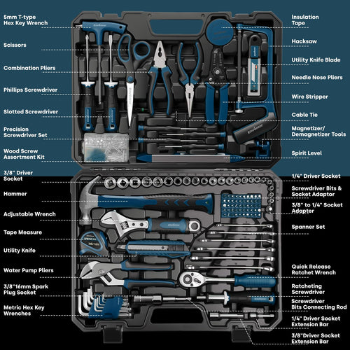 220 Pieces Blue Tool Set with Molded Storage Case D93132