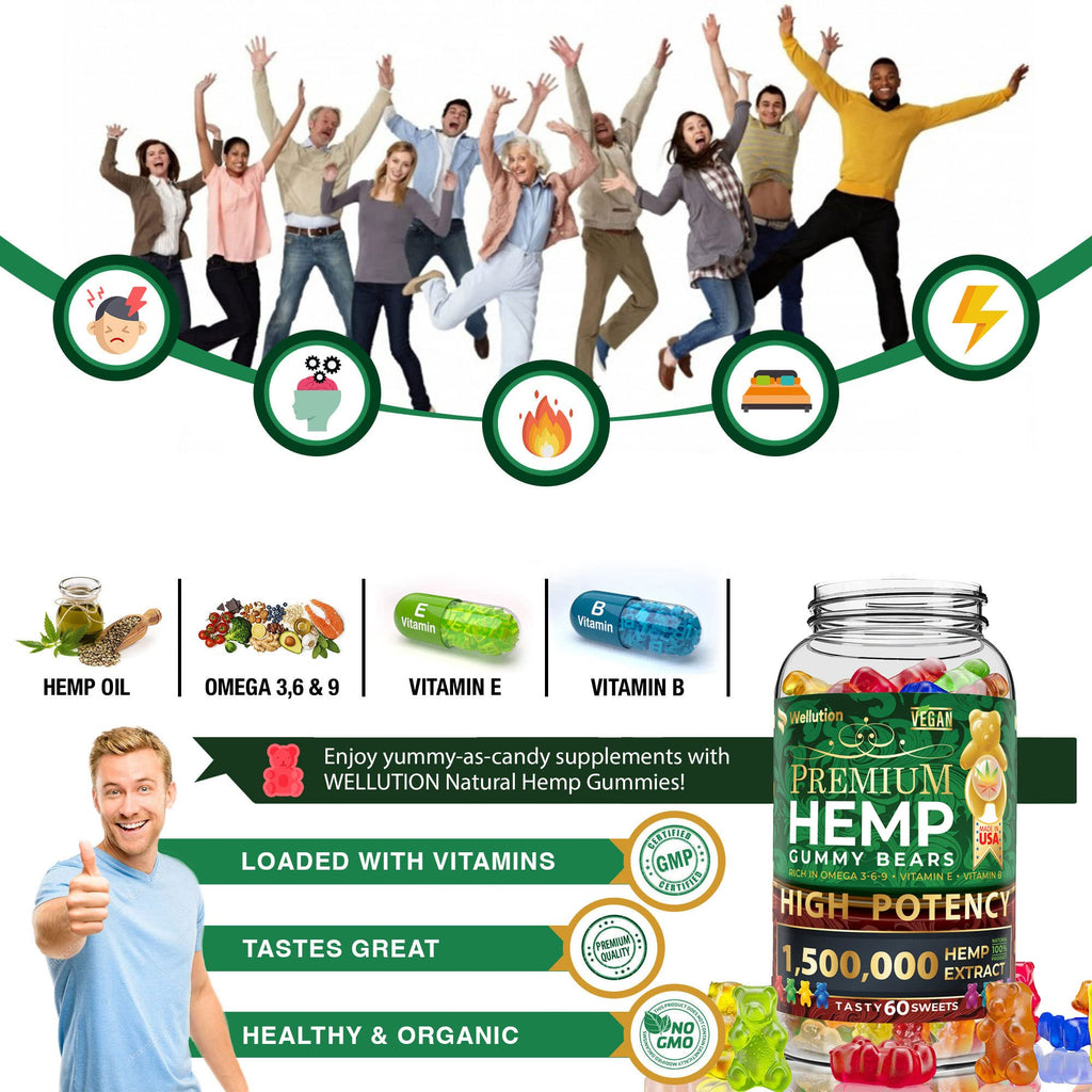 Hemp Gummies 1,500,000 MCG Gluten Free 60ct F77690