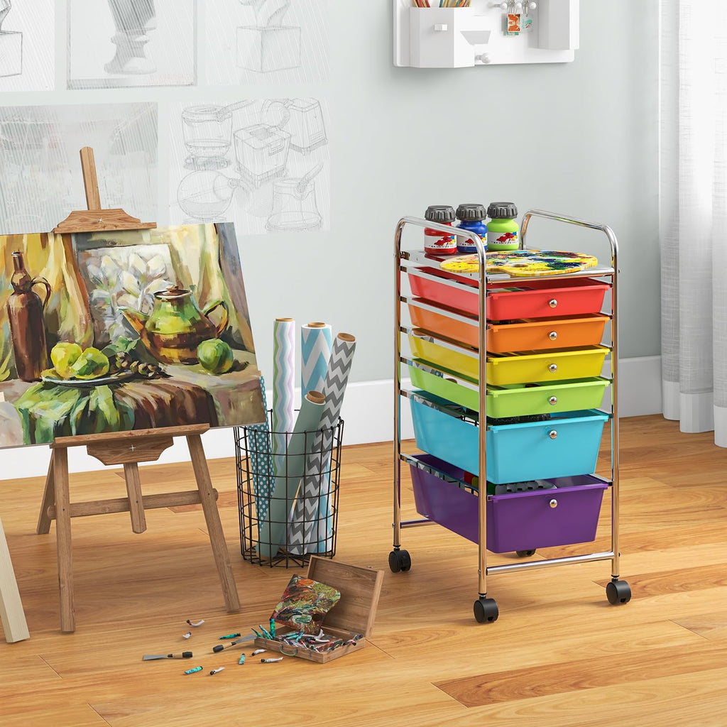 6 Drawer Rolling Storage Cart H2264
