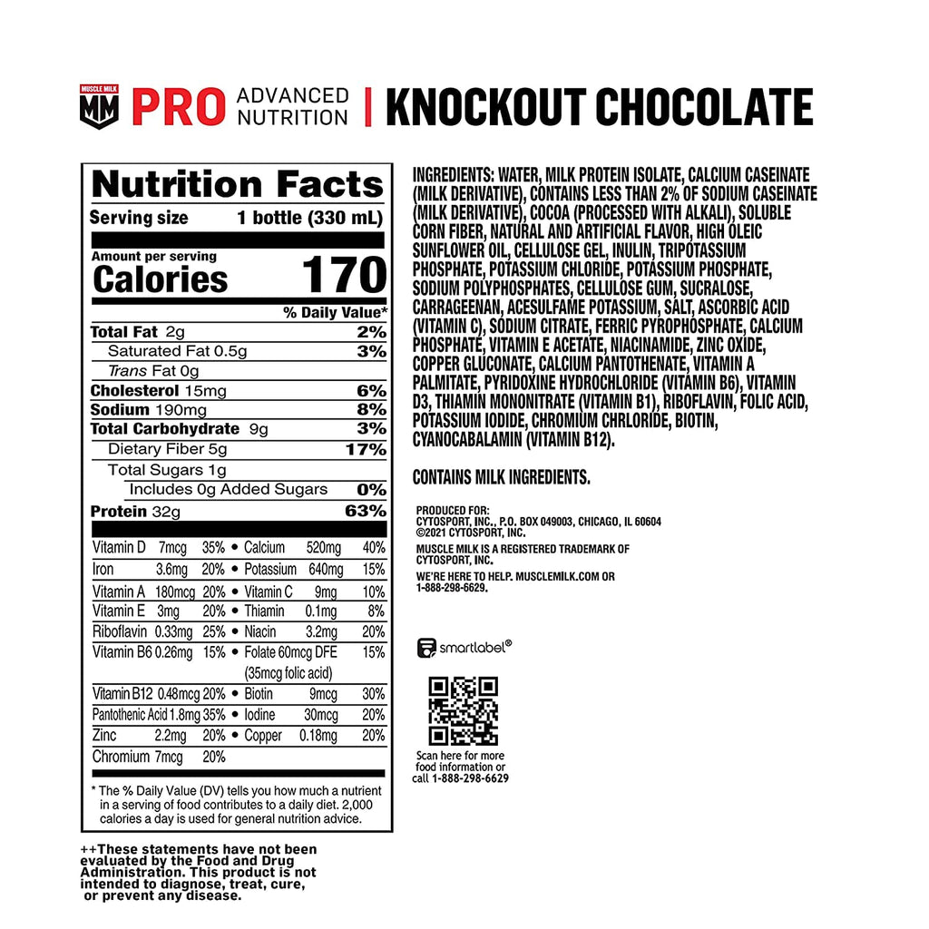 Knockout Chocolate Protein Shake 32g 11.16 Fl Oz (Pack of 12) J209097