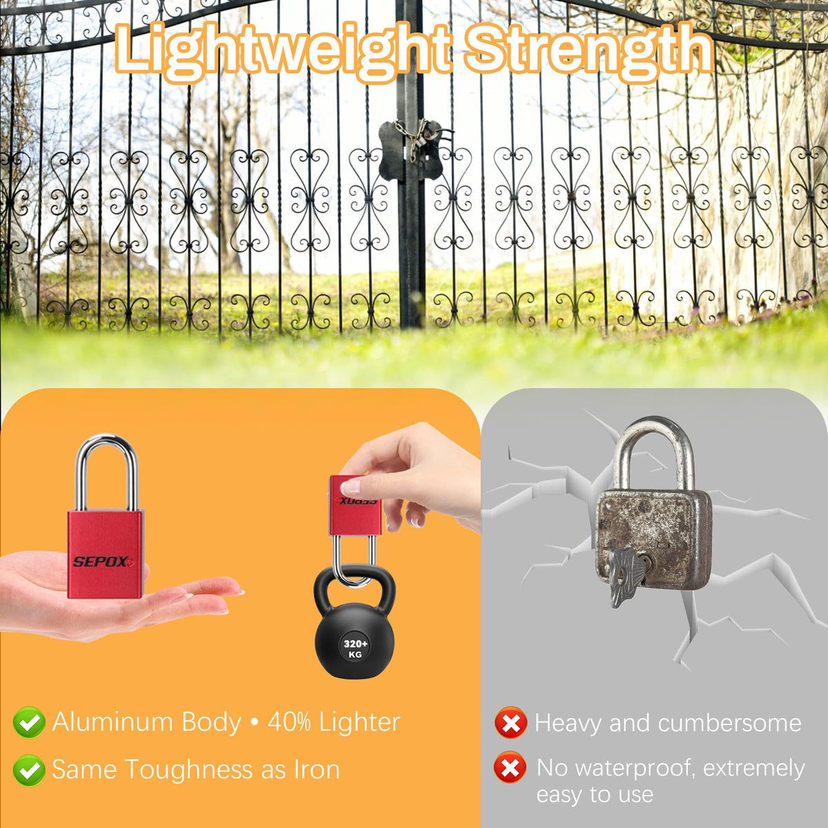 Red Aluminum Padlock Keyed Alike W191