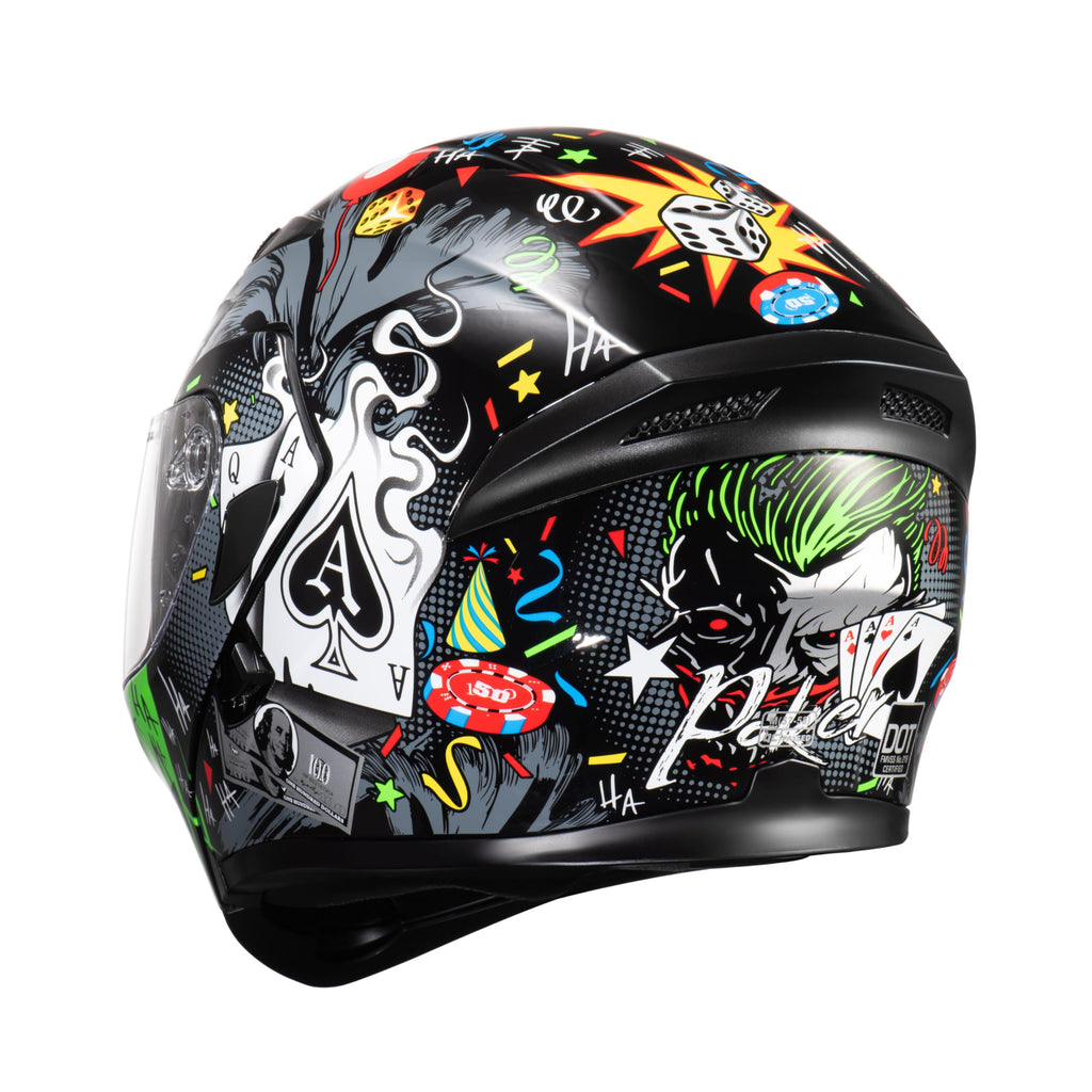 Motorcycle Dual Visor Flip up Modular Full Face Helmet O226