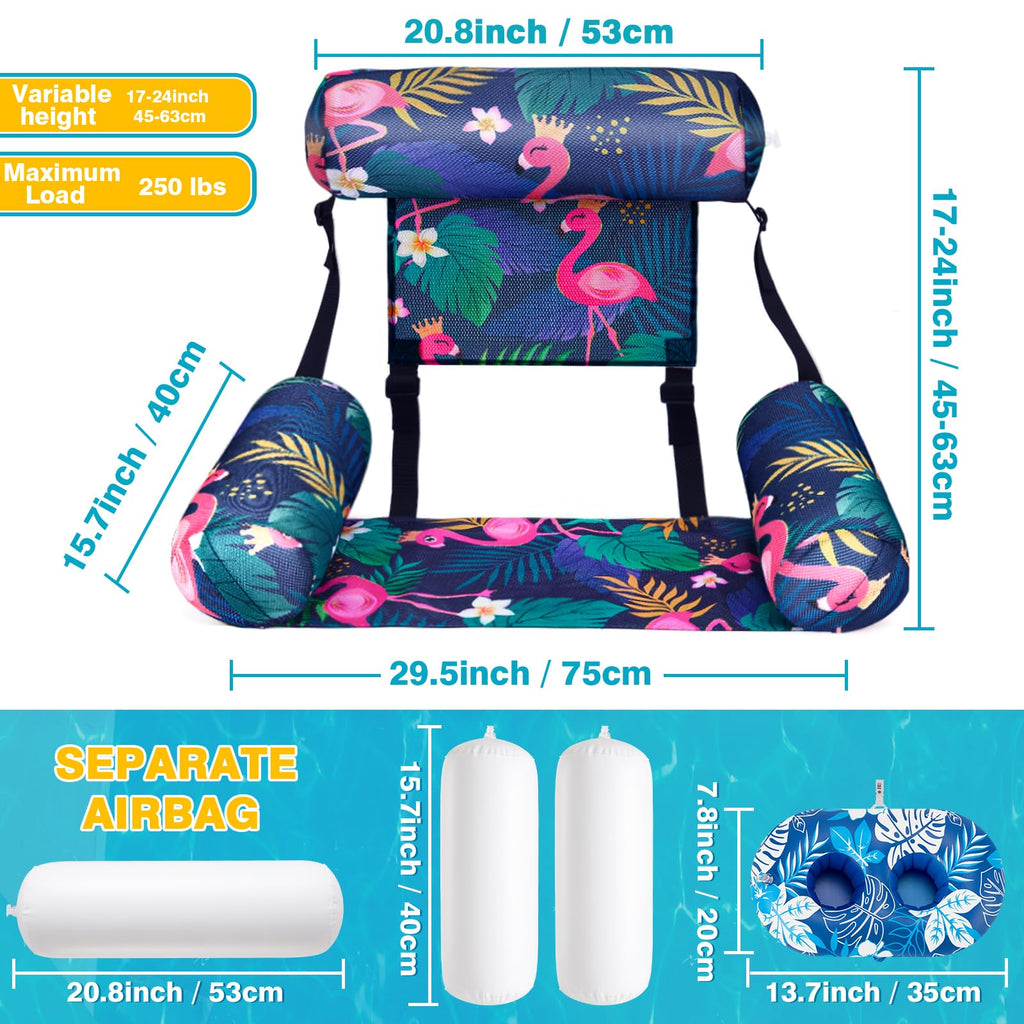 2 Pack Inflatable Pool Float Chair with Cup Holders J29599