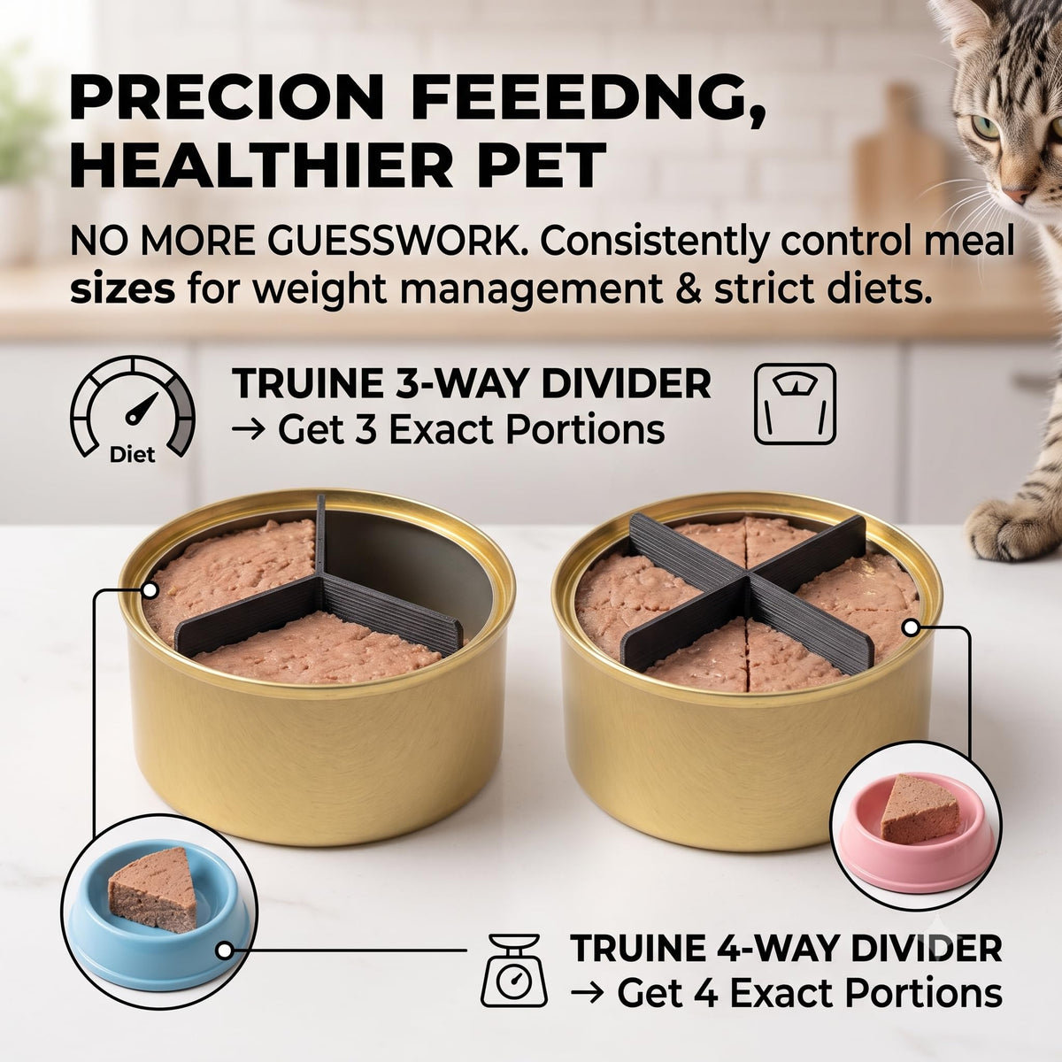 Black 2 Pack Pet Food Can Divider I349