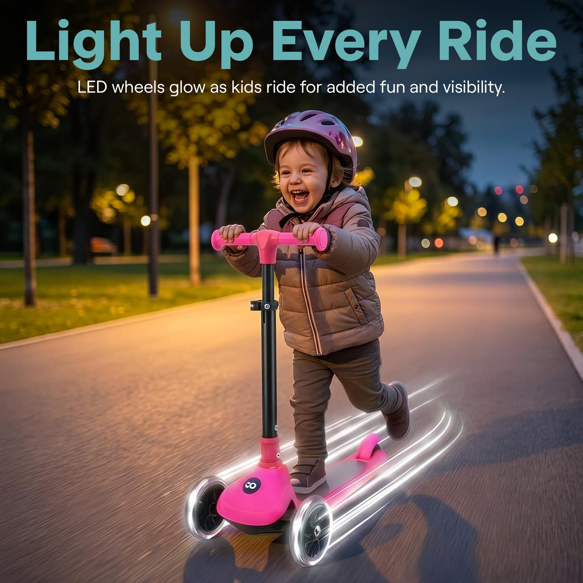 Adjustable 3 Wheel Kids Scooter with LED Wheels L486
