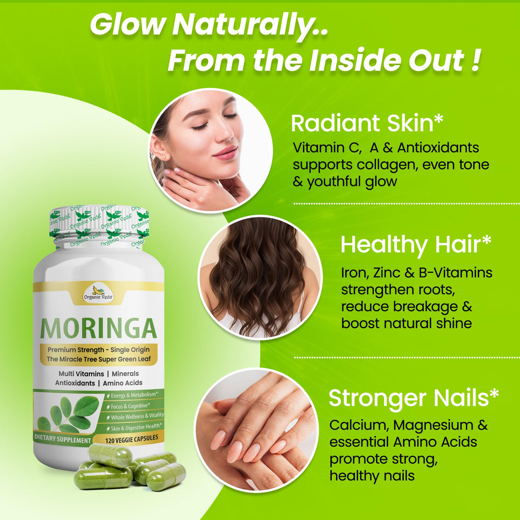 1000mg Organic Moringa Capsule 120 Vegan Capsule C6315