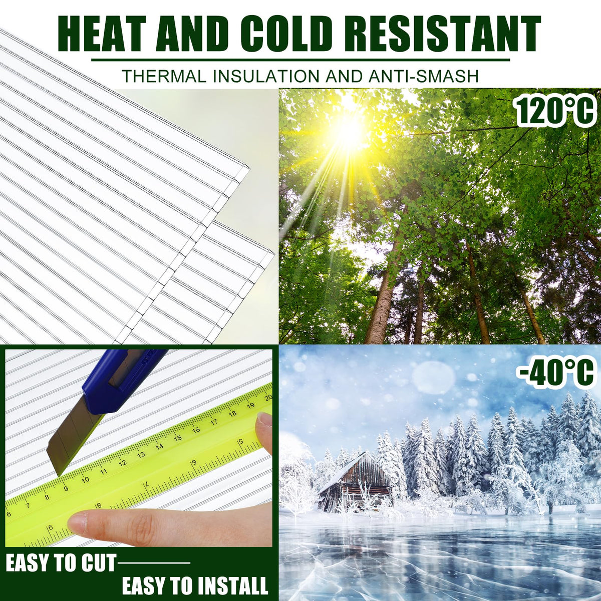 12 Pack Polycarbonate Greenhouse Panels C11455
