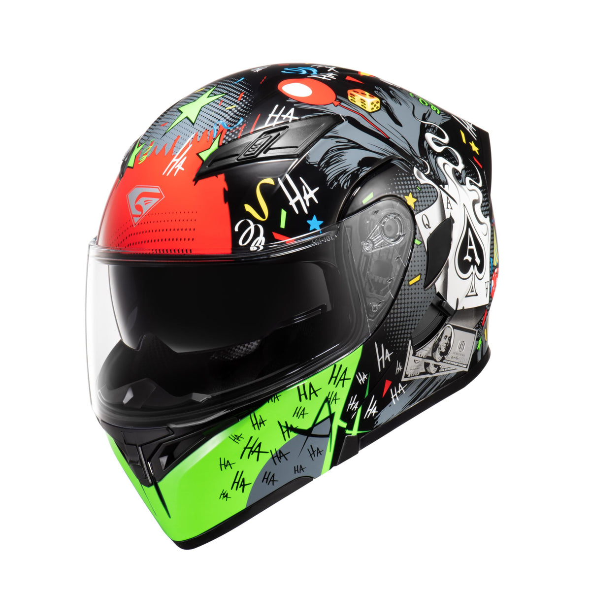 Motorcycle Dual Visor Flip up Modular Full Face Helmet O226