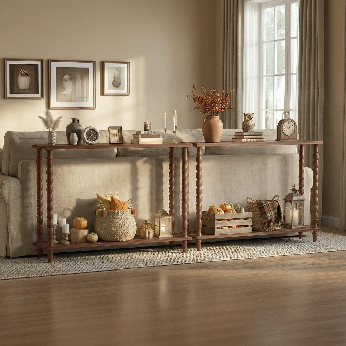 39.4'' 2-Tier Mid-Century Console Table W62541
