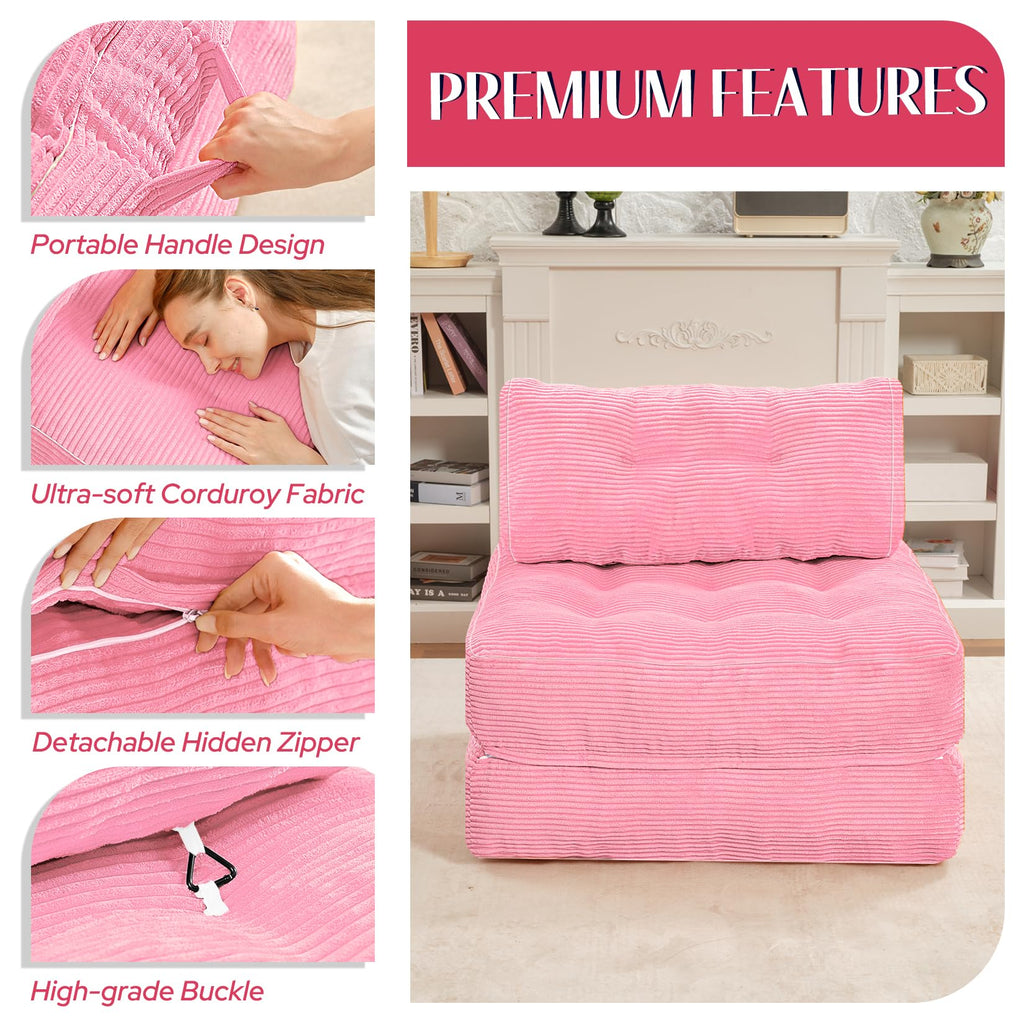 Folding Sofa Bed Convertible Sleeper Chair Bed with Pillow K1597