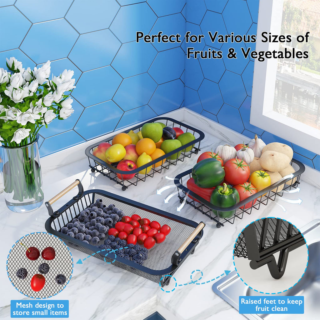3 Tier Fruit Basket with 2 Banana Hangers J722889