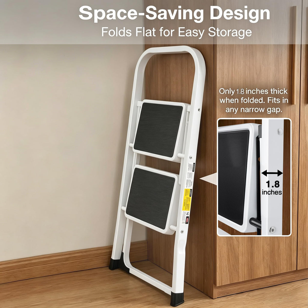 2 Step Folding Stool with Anti-Slip Pedal C811