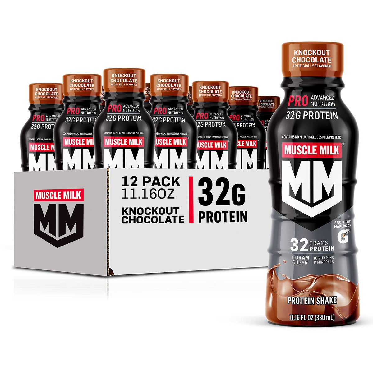 Knockout Chocolate Protein Shake 32g 11.16 Fl Oz (Pack of 12) J209097