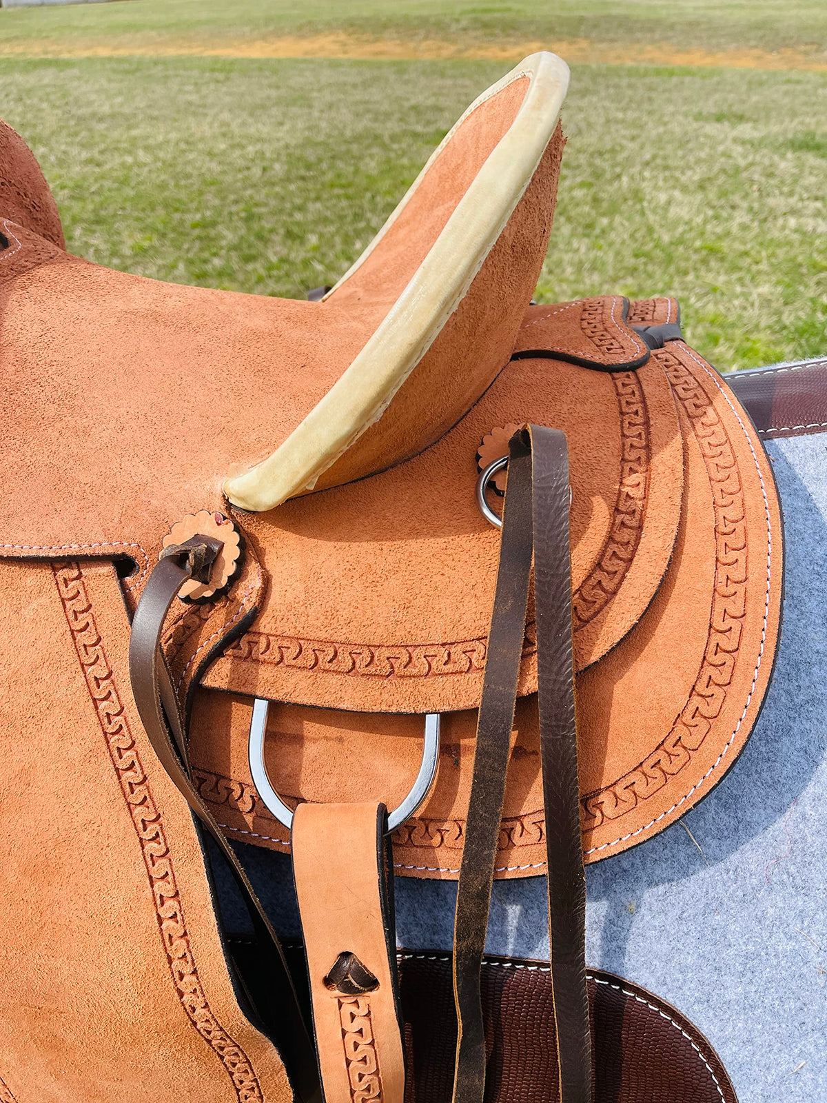 Genuine Leather Western Youth Saddle T974781