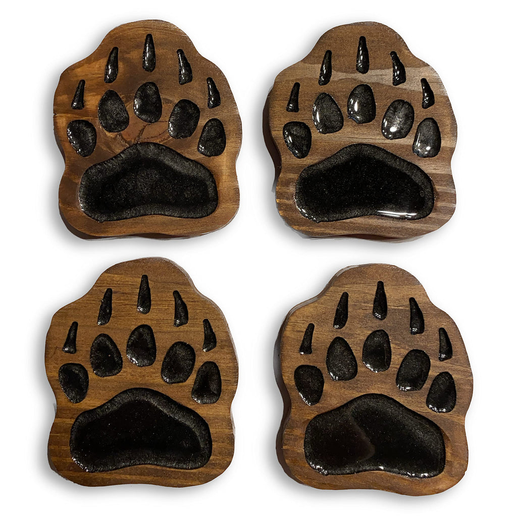 Coaster Set of 4 Handmade Wood with EPOXY Inlay K660746