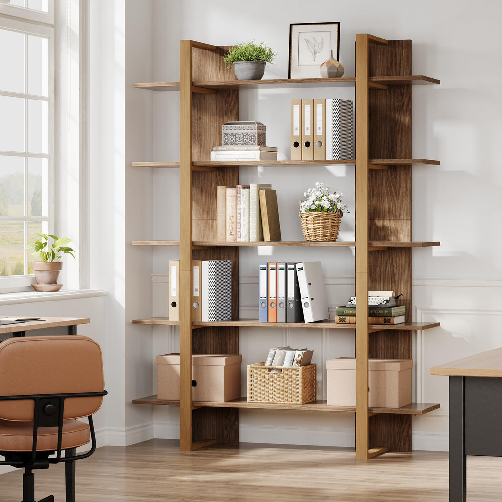 5-Tier Boho Bookshelf with Metal Frame X4669