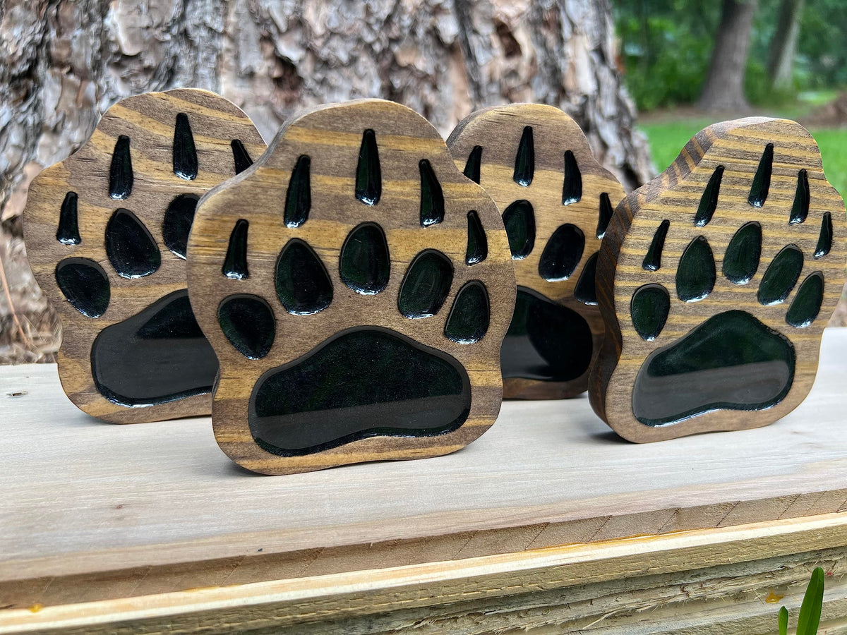 Coaster Set of 4 Handmade Wood with EPOXY Inlay K660746