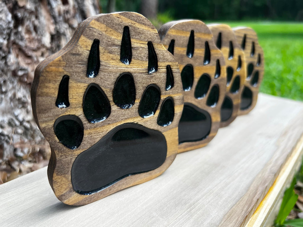 Coaster Set of 4 Handmade Wood with EPOXY Inlay K660746