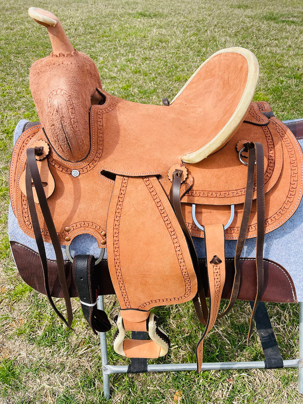 Genuine Leather Western Youth Saddle T974781